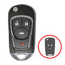 Chevrolet Flip Remote Key Shell 3+1 Bouton Type modifié