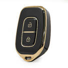 Funda Nano de alta calidad para llave remota Renault Dacia 2 botones Color negro