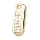 Funda Nano de alta calidad para llave remota Mazda 3 + 1 botones Color blanco