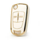 Funda Nano Alta Calidad Para Opel Flip Remote Key 2 Botones Color Blanco