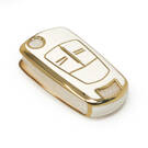 New Aftermarket Nano High Quality Cover For Opel Flip Remote Key 2 Buttons White Color | Emirates Keys -| thumbnail