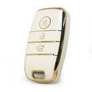 Nano High Quality Cover For KIA Remote Key 3 Buttons Sedan White Color