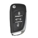 Citroen Flip Remote Key Shell 3 Button With Battery Base