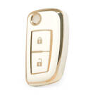 Nano High Quality Cover For Nissan Flip Remote Key 2 Buttons White Color