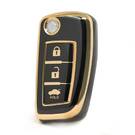 Capa nano de alta qualidade para Nissan Flip Remote Key 3 botões cor preta