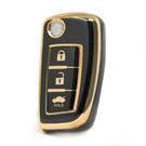 Cubierta Nano de alta calidad para Nissan Flip Remote Key 3 botones Color negro