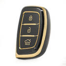 Capa nano de alta qualidade para Hyundai Tucson chave remota 3 botões cor preta