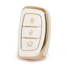 Нано-крышка высокого качества для кнопок дистанционного ключа Hyundai Tucson 3 белого цвета