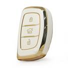 Nano High Quality Cover For Hyundai Tucson Smart Remote Key 3 Buttons White Color