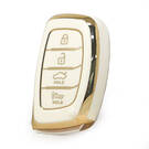 Нано Высококачественный чехол для Hyundai Tucson Smart Remote Key 4 кнопки Автозапуск белого цвета