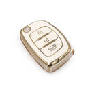 New Aftermarket Nano High Quality Cover For Hyundai Flip Remote Key 3 Buttons White Color | Emirates Keys -| thumbnail