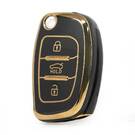 Nano High Quality Cover For Hyundai Sonata Flip Remote Key 3 Buttons Black Color
