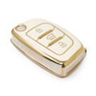New Aftermarket Nano High Quality Cover For Hyundai Sonata Flip Remote Key 3 Buttons White Color | Emirates Keys -| thumbnail