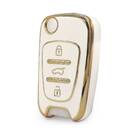 Cubierta Nano de alta calidad para Hyundai 2011 Flip Remote Key 3 botones SUV Color blanco