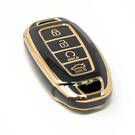 New Aftermarket Nano High Quality Cover For Hyundai Remote Key 4 Buttons Auto Start Black Color  | Emirates Keys -| thumbnail