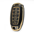 Nano High Quality Cover For Hyundai Remote Key 4+1 Buttons Auto Start  Black Color