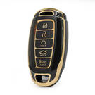 Nano High Quality Cover For Hyundai Remote Key 4+1 Buttons Auto Start  Black Color