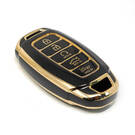 New Aftermarket Nano High Quality Cover For Hyundai Remote Key 4+1 Buttons Auto Start  Black Color  | Emirates Keys -| thumbnail