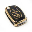 nueva cubierta de alta calidad nano del mercado de accesorios para hyundai tipo una llave remota del tirón 3 botones sedán color negro | Claves de los Emiratos -| thumbnail