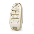 Capa nano de alta qualidade para Hyundai Remote Key 6 botões Auto Start cor branca