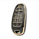 Cubierta Nano de alta calidad para Hyundai Remote Key Key 6 + 1 Botones de inicio automático Color negro