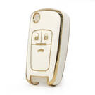 Funda Nano Alta Calidad Para Opel Flip Remote Key 3 Botones Color Blanco