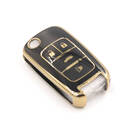 New Aftermarket Nano Cobertura de alta qualidade para Chevrolet Flip Remote Key 3+1 Buttons Black Color | Chaves dos Emirados -| thumbnail