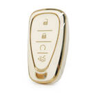 Capa Nano de alta qualidade para Chevrolet Remote Key 4 botões Auto Start cor branca