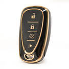 Nano High Quality Cover For Chevrolet Remote Key 3+1 Buttons Black Color