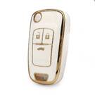 Nano High Quality Cover For Chevrolet Opel Flip Remote Key 3 Buttons White Color