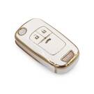 Nuovo Aftermarket Nano Copertura di Alta Qualità Per Chevrolet Opel Flip Remote Key 3 Pulsanti Colore Bianco | Emirates Keys -| thumbnail