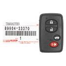 Marque NEUF Toyota Corolla Camry 2010-2011 Véritable/OEM Smart Key Remote 4 Boutons 315MHz 89904-33370, 89904-06130 / FCCID : HYQ14AABS | Clés Emirates -| thumbnail
