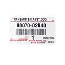 New Toyota Corolla 2014-2020 Genuine/OEM Remote 4 Buttons 433MHz H Transponder Manufacturer Part Number: 89070-02B40 8907002B40 / FCCID: B74TA -| thumbnail