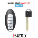 Keydiy KD Universal Smart Remote Key 4 + 1 Botones Nissan Tipo ZB03-5 Funciona con KD900 y KeyDiy KD-X2 Remote Maker and Cloner | Claves de los Emiratos -| thumbnail