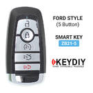 Keydiy KD Remoto Inteligente Universal Chave 4 + 1 Botão Ford Tipo ZB21-5 - MK16325 - f-3 -| thumbnail