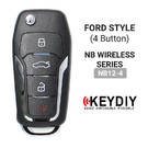 KeyDiy KD Universal Flip Remote Key 3+1 Buttons Ford Type NB12-4 - MK16332 - f-2 -| thumbnail
