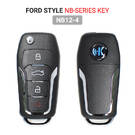 New KeyDiy KD Universal Flip Remote Key 3+1 Buttons Ford Type NB12-4 Work With KeyDiy KD-X2 Remote Maker and Cloner | Emirates Keys -| thumbnail