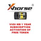 Xhorse VVDI MB 1 Year Subscription Activation of Free Token