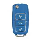 Face to Face Universal Flip Remote Chave 3 Botões 433MHz Tipo VW Azul Cor RD264