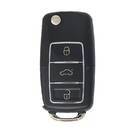 Cara a cara Universal Flip Remote Key 3 botones Frecuencia ajustable VW Chrome Type RD389T