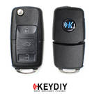 Keydiy KD Universal Flip Remote Key 3 Botones Volkswagen Tipo B01-3 Funciona con KD900 y KeyDiy KD-X2 Remote Maker and Cloner | Claves de los Emiratos -| thumbnail
