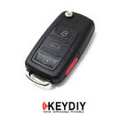 Keydiy KD Universal Flip Remote Key 3 + 1 Botones Volkswagen Tipo B01-3 + 1 Funciona con KD900 y KeyDiy KD-X2 Remote Maker and Cloner | Claves de los Emiratos -| thumbnail