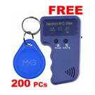 200x RFID 125KHz KEY FOB Proximidade T5577 cor azul e duplicador portátil GRÁTIS