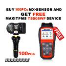 Dispositivo Autel MaxiTPMS TS508WF com 100 PCs MX-Sensor de borracha