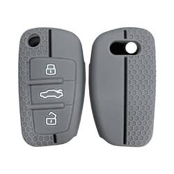 Силиконовый чехол с гравировкой для Audi Flip Remote Key 3 Buttons