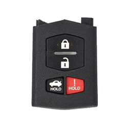 Mazda Flip Remote Key Shell 3 + 1 botão sem cabeçalho