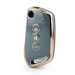 Capa Nano de alta qualidade para chave remota Baojun Flip com 3 botões cor cinza BJ-D11J