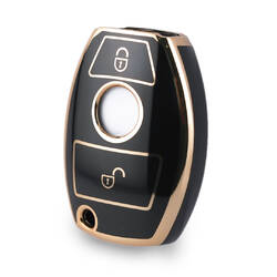 Nano – couvercle de haute qualité pour clé télécommande Mercedes Benz, 2 boutons, couleur noire, Benz-A11J2