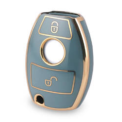 Nano couvercle de haute qualité pour clé télécommande Mercedes Benz, 2 boutons, couleur grise Benz-A11J2
