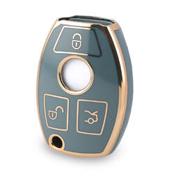 Nano couverture de haute qualité pour clé télécommande Mercedes Benz 3 boutons couleur grise Benz-A11J3